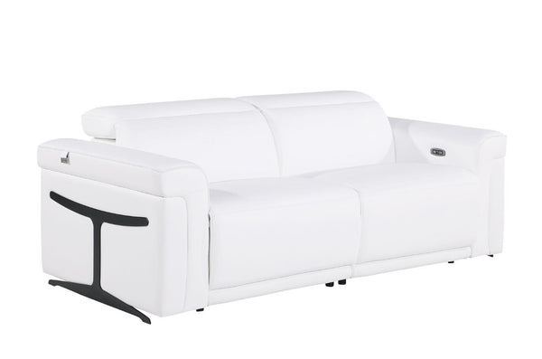 Three Piece Italian Leather Living Room Sectional Sofa Set Seats Six in Modern Style