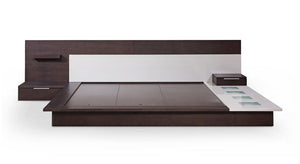 VIG Furniture Modrest Torino Contemporary Brown Oak & Grey Platform Bed w/ Lights VGWCSB-B03-BRNGRY