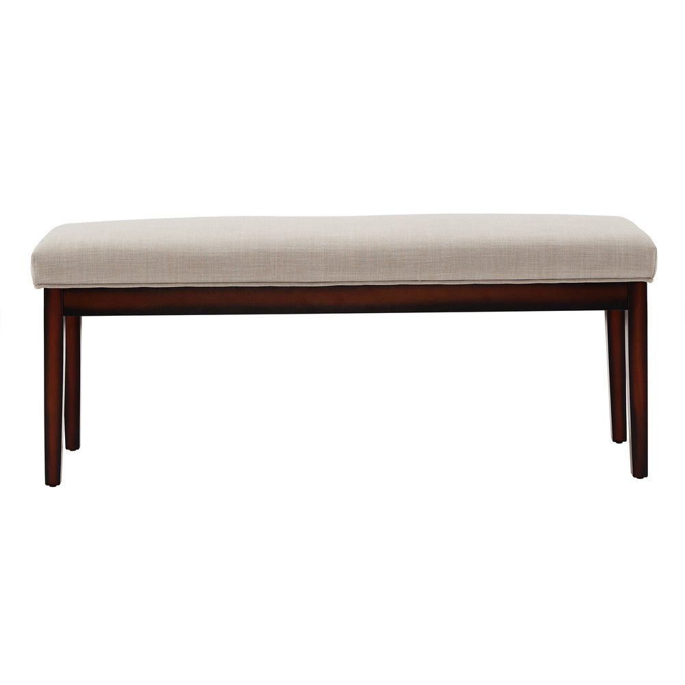 Homelegance Wingston Upholstered Bench with Espresso Wood Base for Entryway or Bedroom Accent Espresso / Beige 721BL-14(3A)