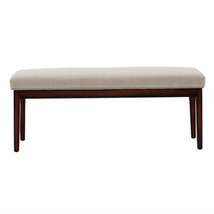 Homelegance Wingston Upholstered Bench with Espresso Wood Base for Entryway or Bedroom Accent Espresso / Beige 721BL-14(3A)