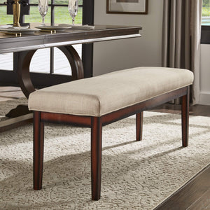 Wingston Upholstered Bench with Espresso Wood Base for Entryway or Bedroom Accent