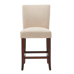 Homelegance Wingston Upholstered Counter Stools Set of Two with Solid Rubberwood Frame Espresso / Beige 721BL-24