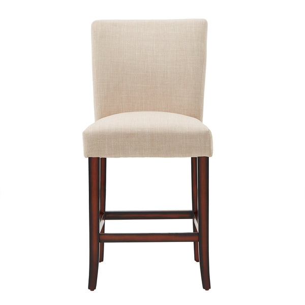 Homelegance Wingston Upholstered Counter Stools Set of Two with Solid Rubberwood Frame Espresso / Beige 721BL-24