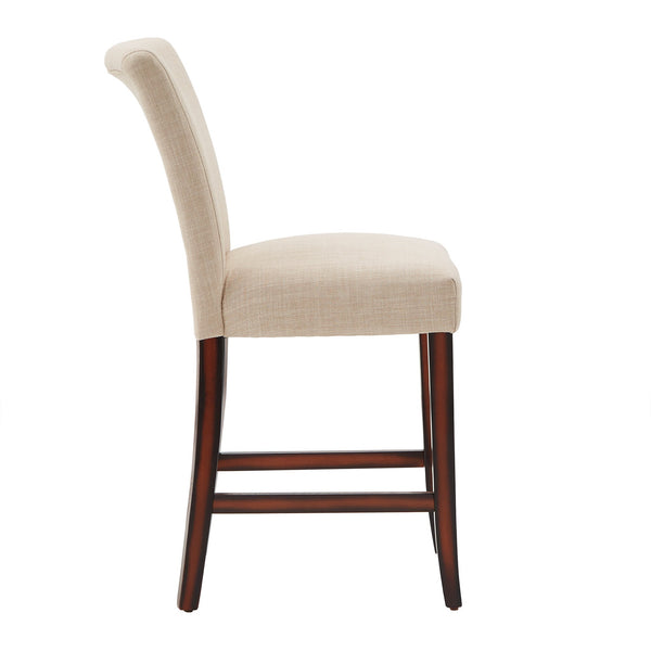 Wingston Upholstered Counter Stools Set of Two with Solid Rubberwood Frame