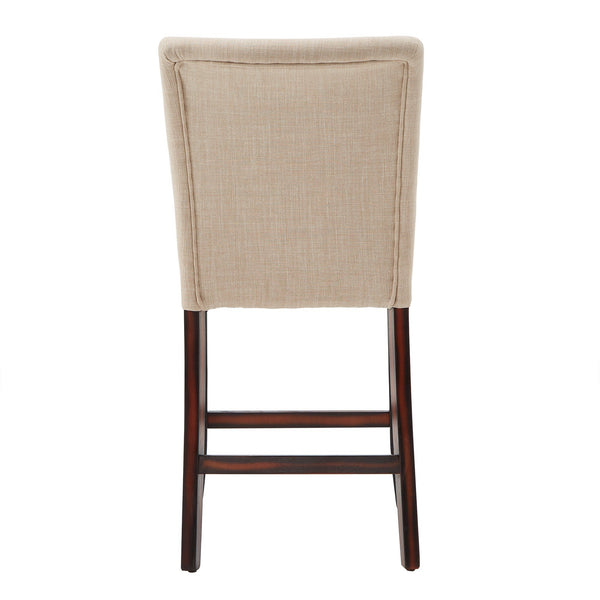 Wingston Upholstered Counter Stools Set of Two with Solid Rubberwood Frame