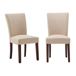 Wingston Linen Upholstered Dining Chair with Rubberwood Legs for Modern Rooms