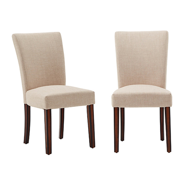 Wingston Linen Upholstered Dining Chair with Rubberwood Legs for Modern Rooms