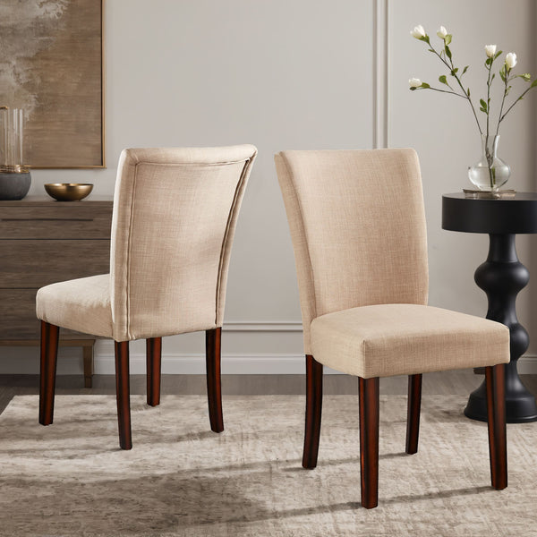 Wingston Linen Upholstered Dining Chair with Rubberwood Legs for Modern Rooms