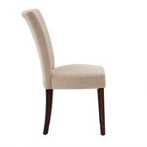 Wingston Linen Upholstered Dining Chair with Rubberwood Legs for Modern Rooms