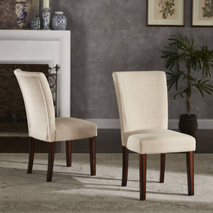 Wingston Linen Upholstered Dining Chair with Rubberwood Legs for Modern Rooms