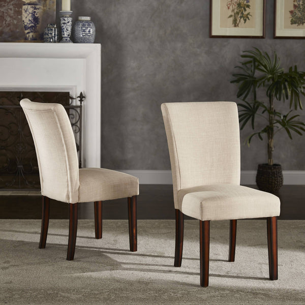 Wingston Linen Upholstered Dining Chair with Rubberwood Legs for Modern Rooms