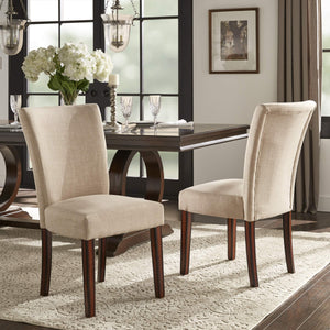 Wingston Linen Upholstered Dining Chair with Rubberwood Legs for Modern Rooms