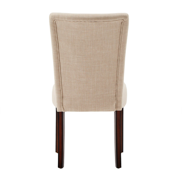 Wingston Linen Upholstered Dining Chair with Rubberwood Legs for Modern Rooms