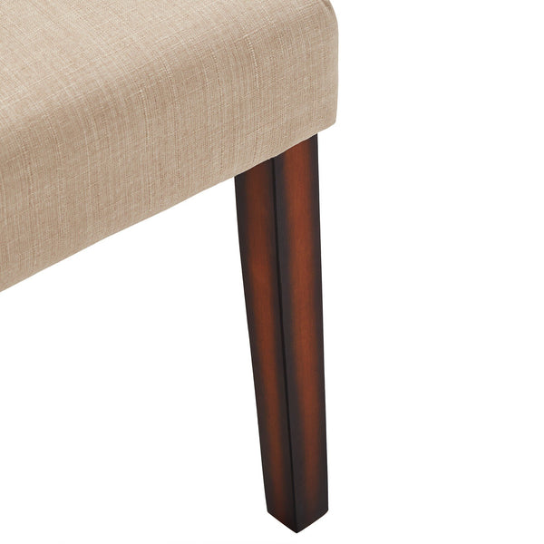 Wingston Linen Upholstered Dining Chair with Rubberwood Legs for Modern Rooms
