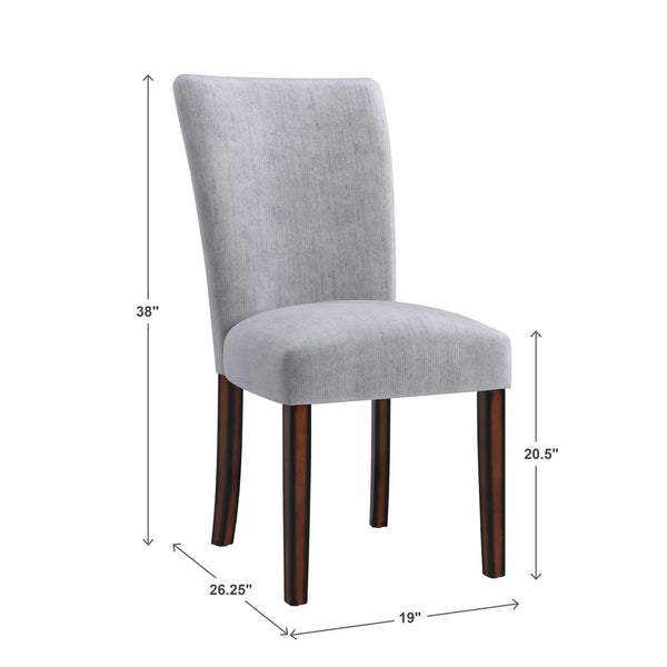Wingston Chenille Upholstered Dining Chair Set Winged Back Rubberwood Frame
