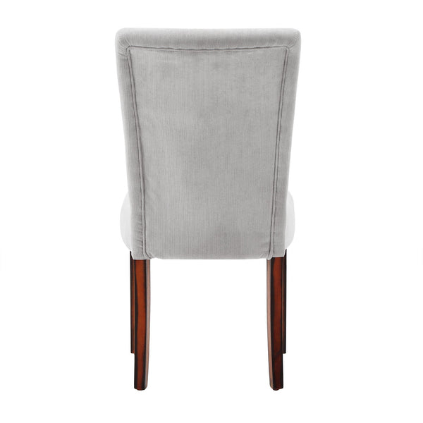 Wingston Chenille Upholstered Dining Chair Set Winged Back Rubberwood Frame