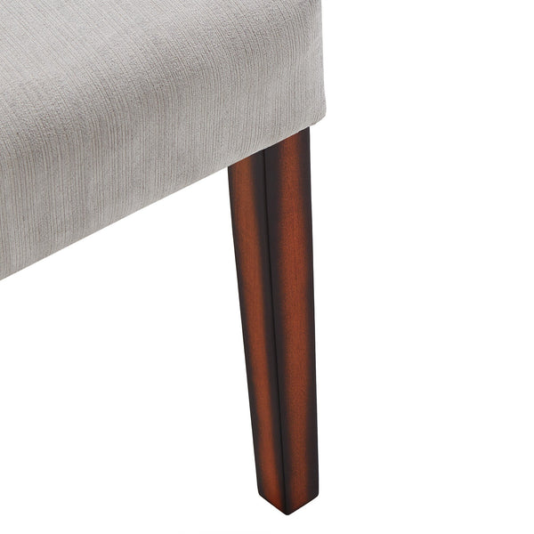 Wingston Chenille Upholstered Dining Chair Set Winged Back Rubberwood Frame