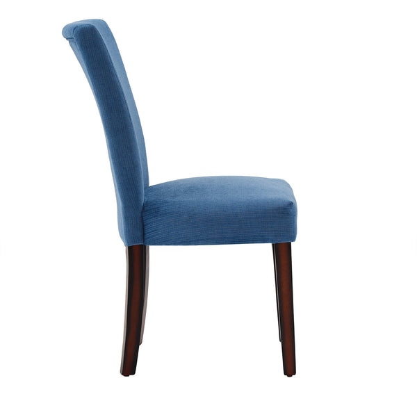 Wingston Chenille Upholstered Wingback Side Chair Set with Rubberwood Frame