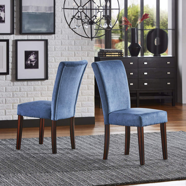 Wingston Chenille Upholstered Wingback Side Chair Set with Rubberwood Frame