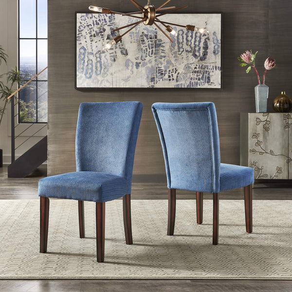 Wingston Chenille Upholstered Wingback Side Chair Set with Rubberwood Frame