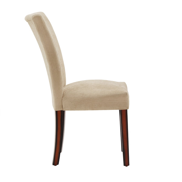 Wingston Chenille Wingback Dining Chair Set with Espresso Wood Legs