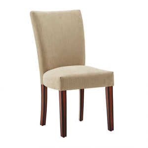 Wingston Chenille Wingback Dining Chair Set with Espresso Wood Legs