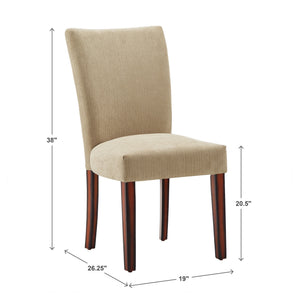 Wingston Chenille Wingback Dining Chair Set with Espresso Wood Legs