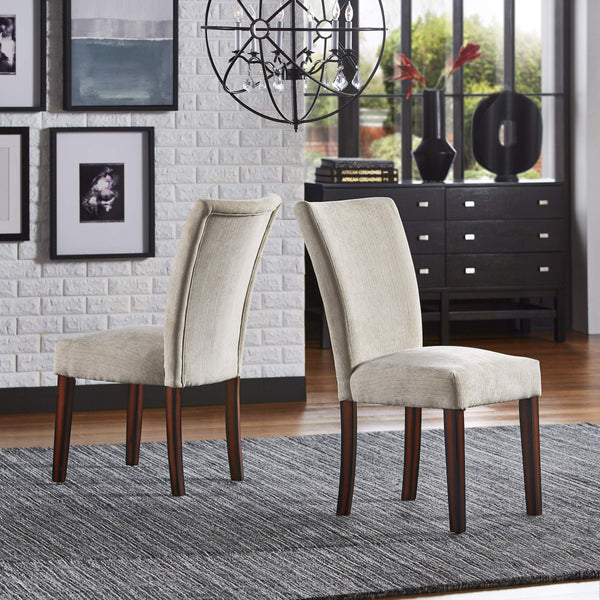 Wingston Chenille Wingback Dining Chair Set with Espresso Wood Legs