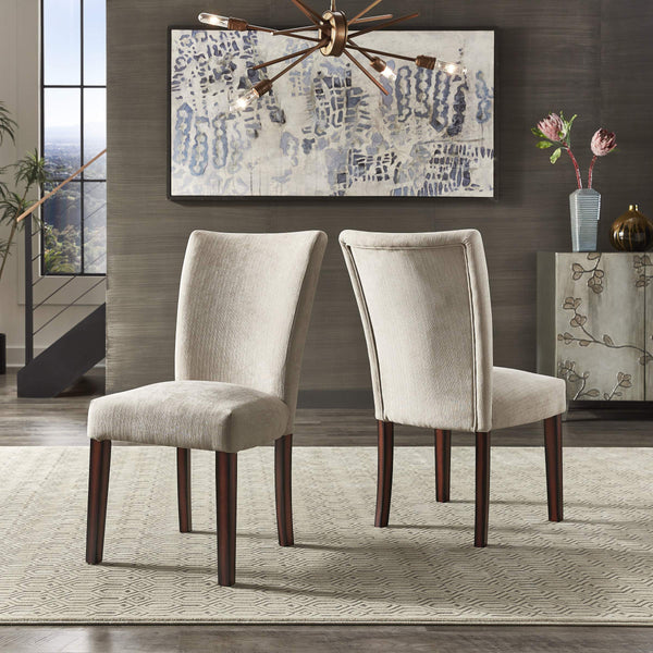 Wingston Chenille Wingback Dining Chair Set with Espresso Wood Legs