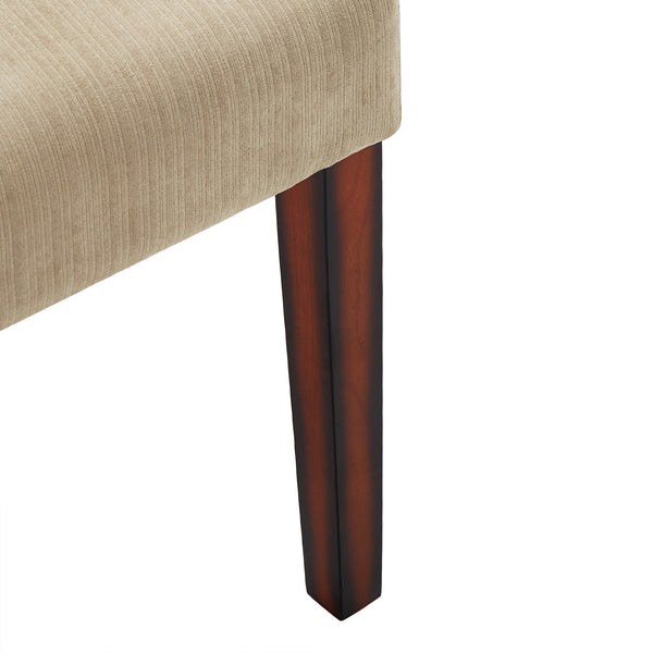 Wingston Chenille Wingback Dining Chair Set with Espresso Wood Legs