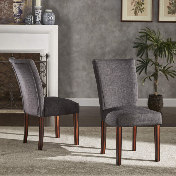 Wingston Upholstered Dining Chair Set Solid Wood Frame Espresso Polyester