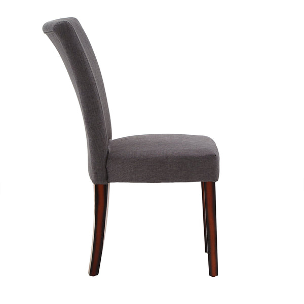 Wingston Upholstered Dining Chair Set Solid Wood Frame Espresso Polyester
