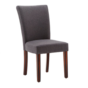 Wingston Upholstered Dining Chair Set Solid Wood Frame Espresso Polyester