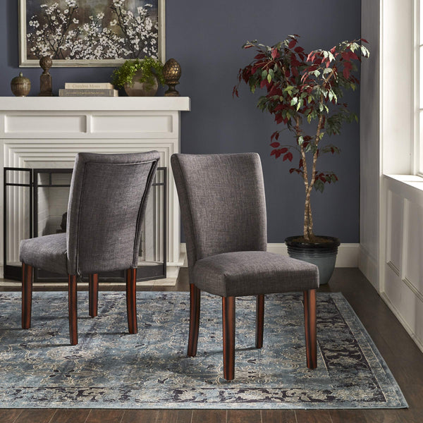 Wingston Upholstered Dining Chair Set Solid Wood Frame Espresso Polyester