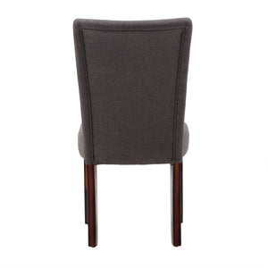 Wingston Upholstered Dining Chair Set Solid Wood Frame Espresso Polyester