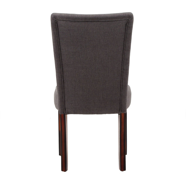 Wingston Upholstered Dining Chair Set Solid Wood Frame Espresso Polyester