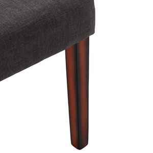 Wingston Upholstered Dining Chair Set Solid Wood Frame Espresso Polyester