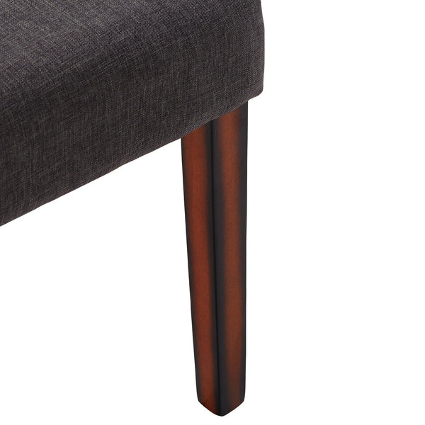 Wingston Upholstered Dining Chair Set Solid Wood Frame Espresso Polyester