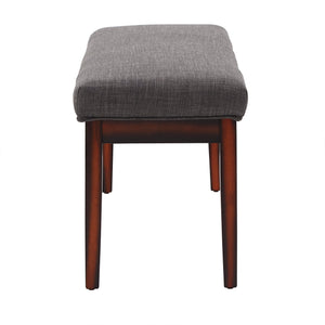 Wingston Upholstered Bench with Espresso Wood Base for Entryway or Bedroom Accent