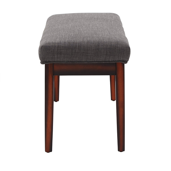 Wingston Upholstered Bench with Espresso Wood Base for Entryway or Bedroom Accent