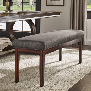 Wingston Upholstered Bench with Espresso Wood Base for Entryway or Bedroom Accent