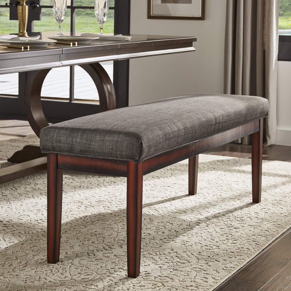 Wingston Upholstered Bench with Espresso Wood Base for Entryway or Bedroom Accent