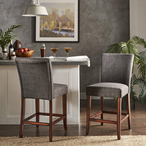Wingston Upholstered Counter Stools Set of Two with Solid Rubberwood Frame
