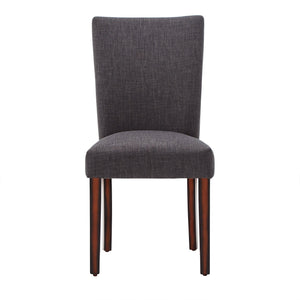 Homelegance Wingston Linen Look Upholstered Dining Chair Set with Espresso Wood Legs 721DGLS