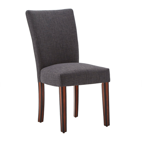 Wingston Linen Look Upholstered Dining Chair Set with Espresso Wood Legs