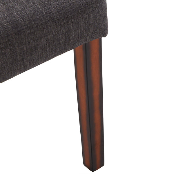 Wingston Linen Look Upholstered Dining Chair Set with Espresso Wood Legs
