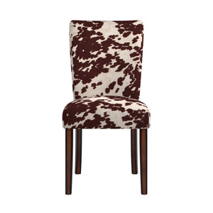 Homelegance Wingston Cowhide Print Upholstered Dining Chair with Solid Wood Legs Set of 2 721F23S