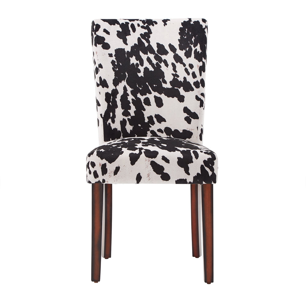 Homelegance Wingston Cowhide Print Upholstered Dining Chair with Espresso Wood Frame 721F24S