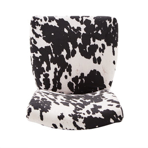 Wingston Cowhide Print Upholstered Dining Chair with Espresso Wood Frame