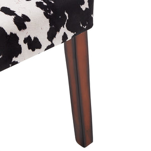 Wingston Cowhide Print Upholstered Dining Chair with Espresso Wood Frame